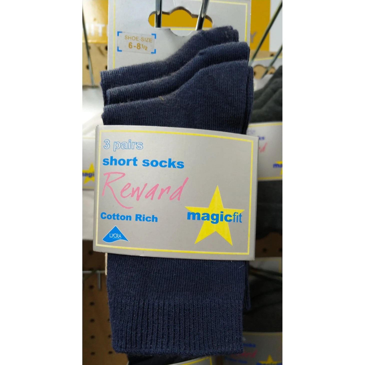 Short Navy School Socks, pack of three pairs